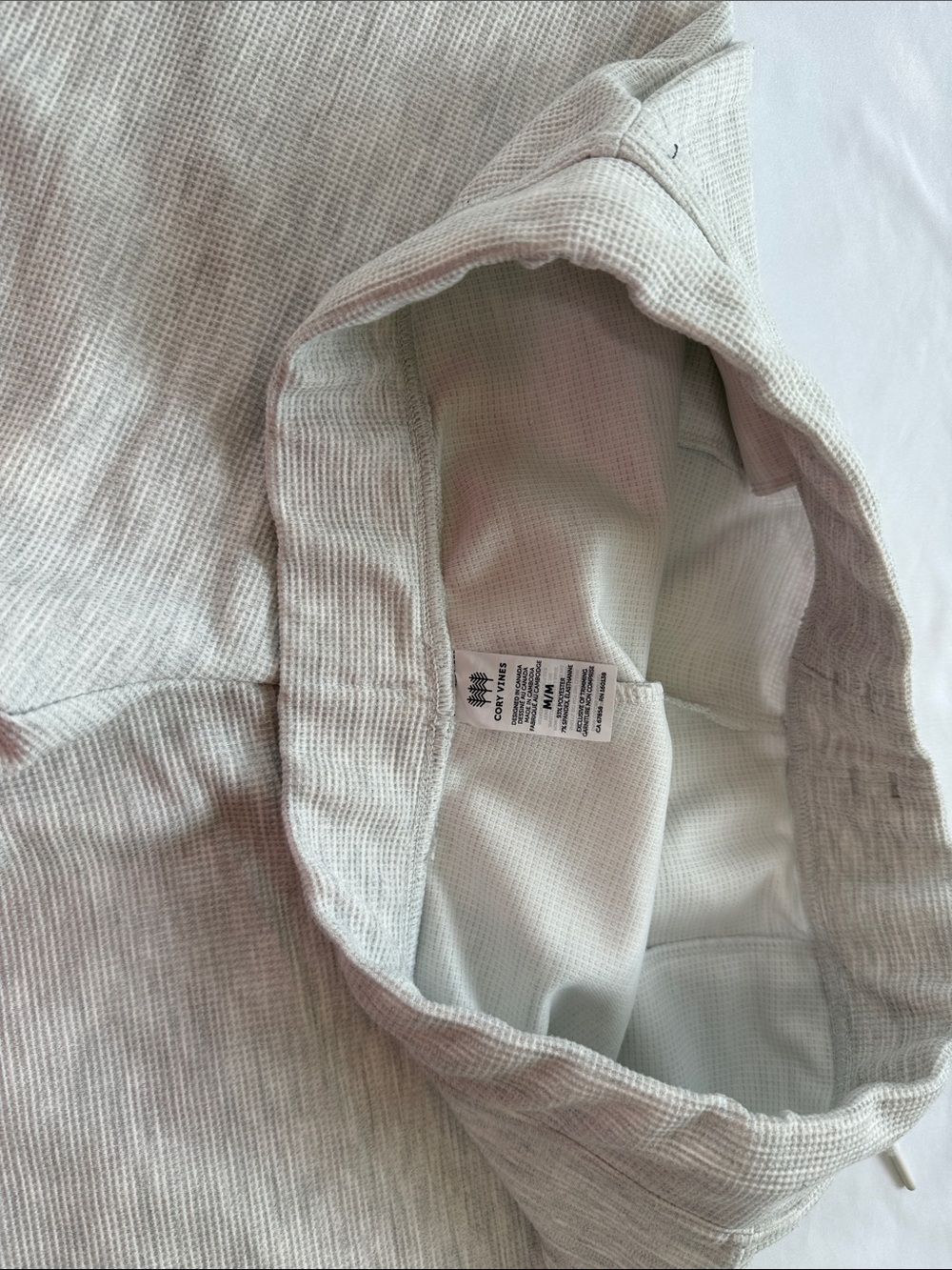 Neutral Waffle Knit Drawstring Shorts - Picture 3 of 3